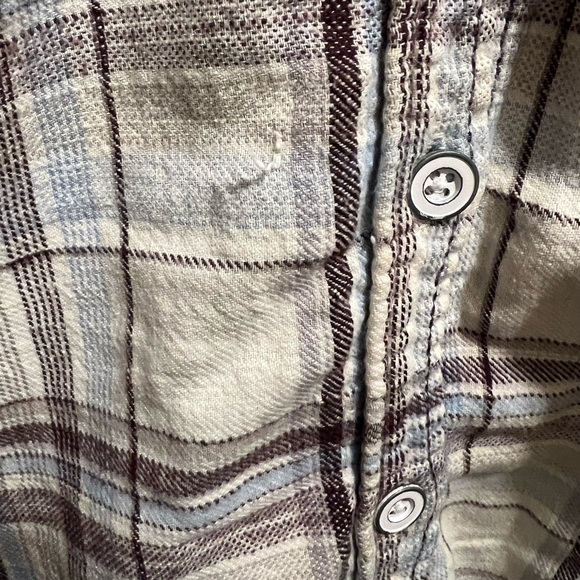 FREE PEOPLE denim and flannel buttondown - Picture 6 of 7